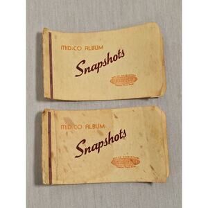 Vintage Snapshot Photo Booklets Lot Of 2 - 11 B&W Family / Car Photos